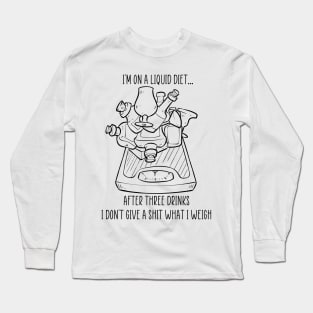 Funny Liquid Diet Weightloss Drinking Gym Workout Fitness Long Sleeve T-Shirt